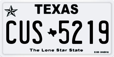 TX license plate CUS5219