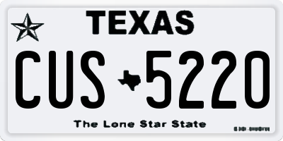 TX license plate CUS5220