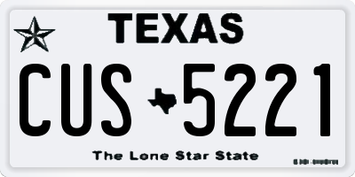 TX license plate CUS5221