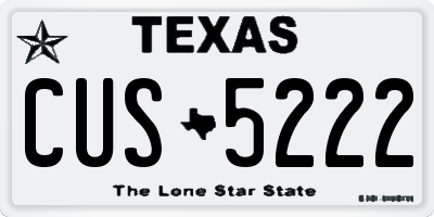 TX license plate CUS5222