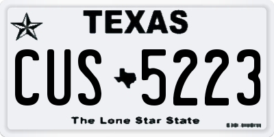 TX license plate CUS5223
