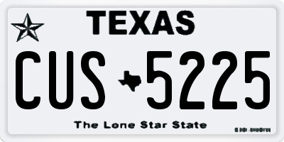 TX license plate CUS5225