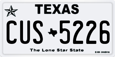 TX license plate CUS5226