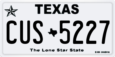 TX license plate CUS5227