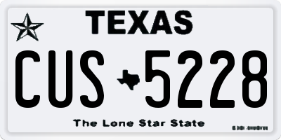 TX license plate CUS5228