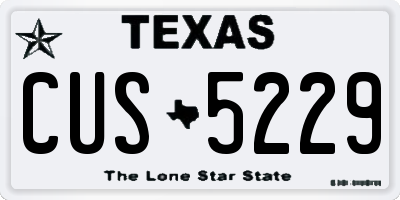 TX license plate CUS5229