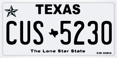 TX license plate CUS5230