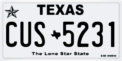 TX license plate CUS5231