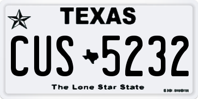 TX license plate CUS5232