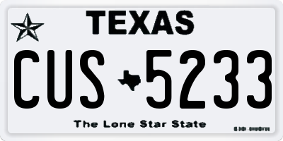 TX license plate CUS5233