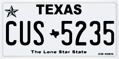 TX license plate CUS5235