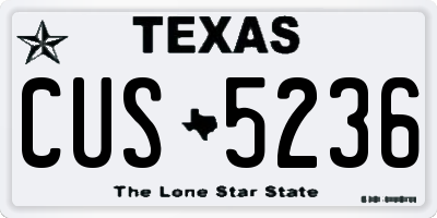 TX license plate CUS5236