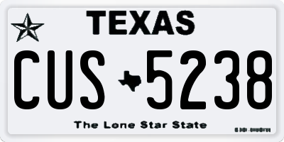 TX license plate CUS5238