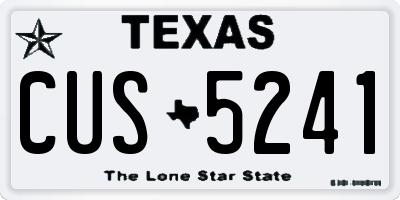 TX license plate CUS5241