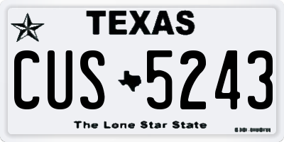 TX license plate CUS5243