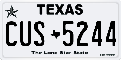 TX license plate CUS5244