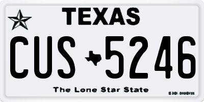 TX license plate CUS5246
