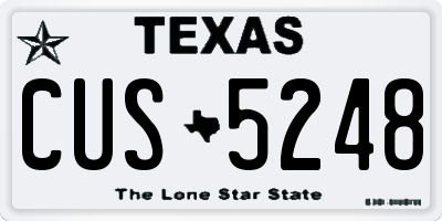 TX license plate CUS5248