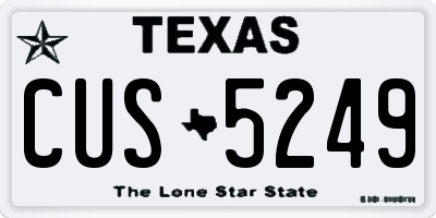 TX license plate CUS5249