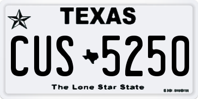 TX license plate CUS5250