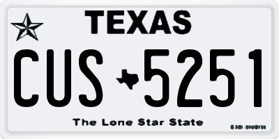 TX license plate CUS5251
