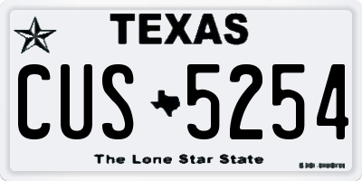TX license plate CUS5254