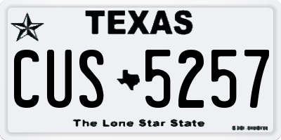 TX license plate CUS5257