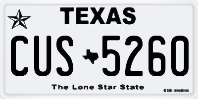 TX license plate CUS5260