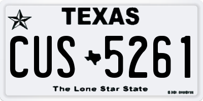 TX license plate CUS5261