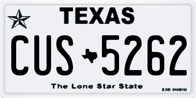 TX license plate CUS5262
