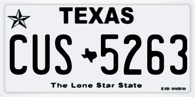 TX license plate CUS5263