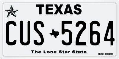 TX license plate CUS5264