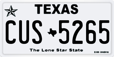 TX license plate CUS5265