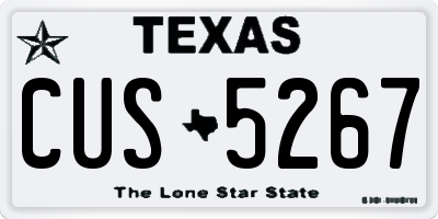 TX license plate CUS5267