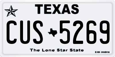 TX license plate CUS5269