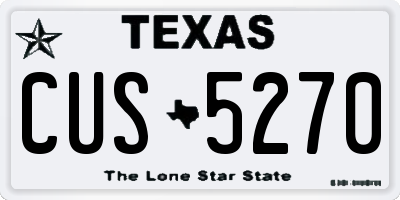 TX license plate CUS5270