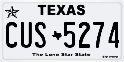TX license plate CUS5274