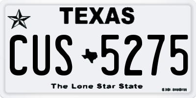TX license plate CUS5275