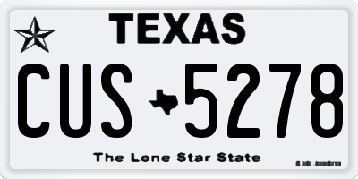 TX license plate CUS5278