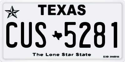 TX license plate CUS5281