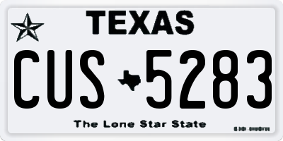 TX license plate CUS5283