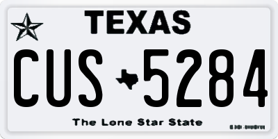 TX license plate CUS5284