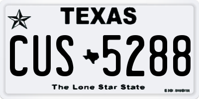 TX license plate CUS5288