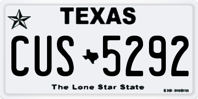 TX license plate CUS5292
