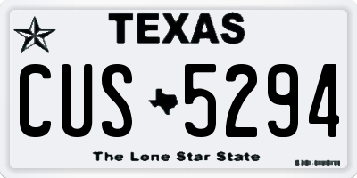 TX license plate CUS5294