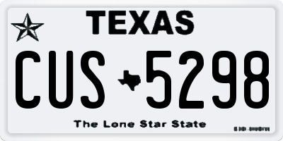 TX license plate CUS5298