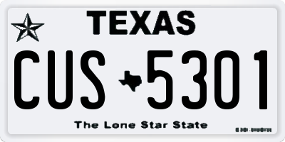 TX license plate CUS5301