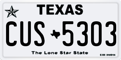 TX license plate CUS5303