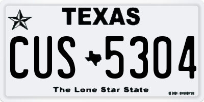 TX license plate CUS5304