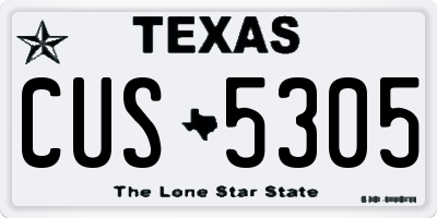 TX license plate CUS5305